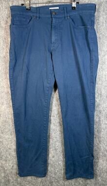 Peter Millar Mens Signature Sateen Classic Fit Blue 34x30 Chino Pants